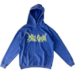 Kill Crew blue and green lux wolf hoodie